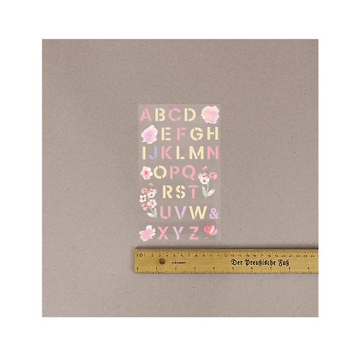 印花美術社EASYIN | 客製化服務 布用粉紅系暈染風格字母燙印貼 手帳字母 | 熱轉印花貼紙