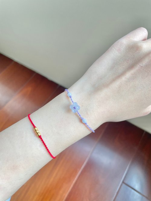 璞翠 PU CUI JEWELRY 夢幻冰粉紫小桂花老坑正冰種水翡翠手繩
