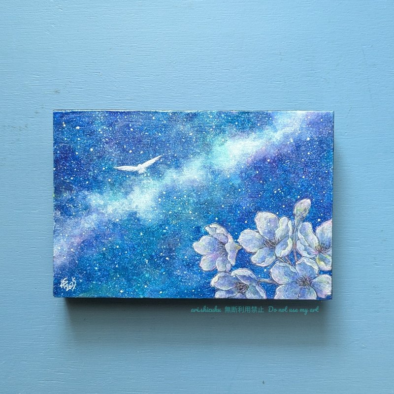 【原画】桜越え - 海報/掛畫/掛布 - 木頭 藍色