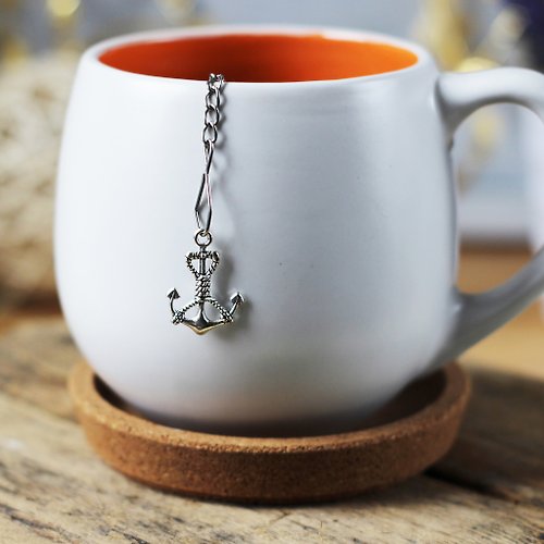 Anastasia Handmade Nautical tea infuser for herbal tea, Tea strainer with anchor charm