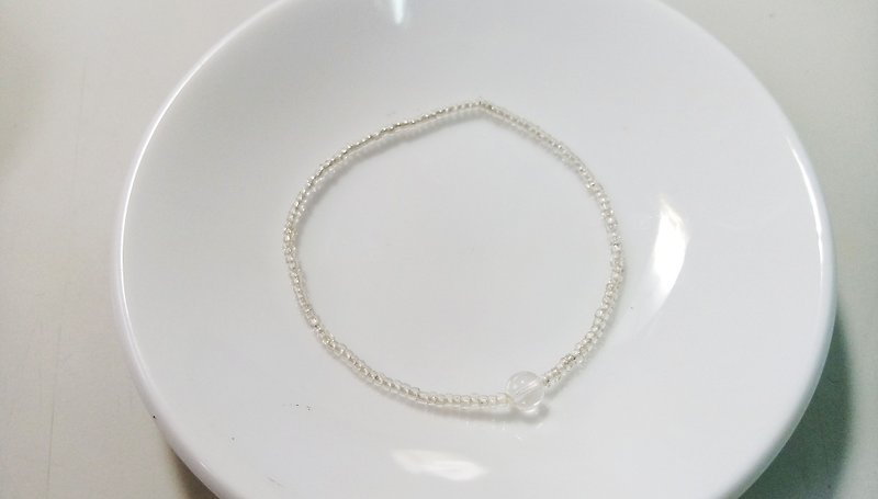 Glass beads bracelet - through the silver - สร้อยข้อมือ - แก้ว สีใส