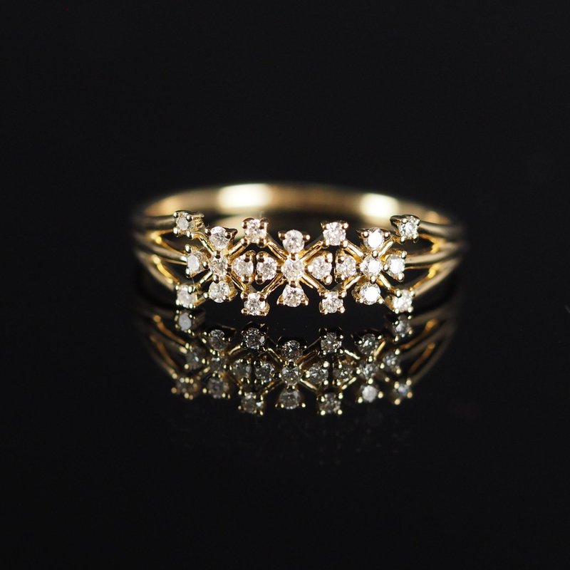 18K金雪花戒指 18K Gold The Snowflakes Ring - 戒指 - 貴金屬 