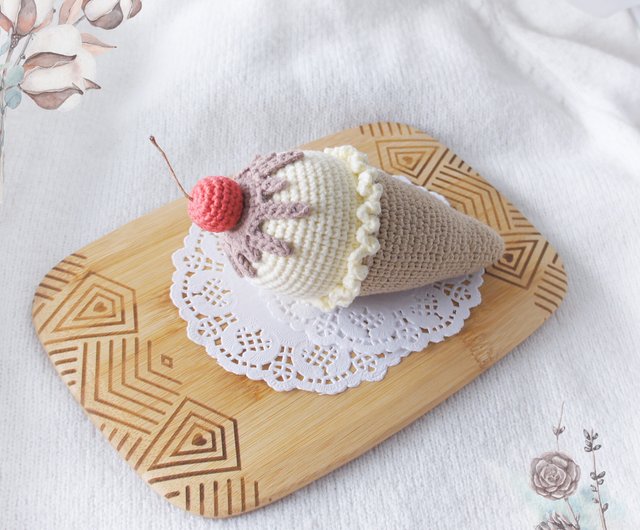 Crochet Ice Cream, Play Kids Kitchen Accessories. Play Food for Toddler,  Crochet Sweet, Confectionery, Cafe, Montessori Toys, Birthday Gift 