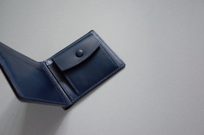 B.Wallet Type03 - Black 零錢短夾 - 銀包 - 真皮 藍色