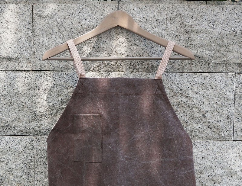 Sienna staff work clothes apron - ผ้ากันเปื้อน - ผ้าฝ้าย/ผ้าลินิน สีนำ้ตาล