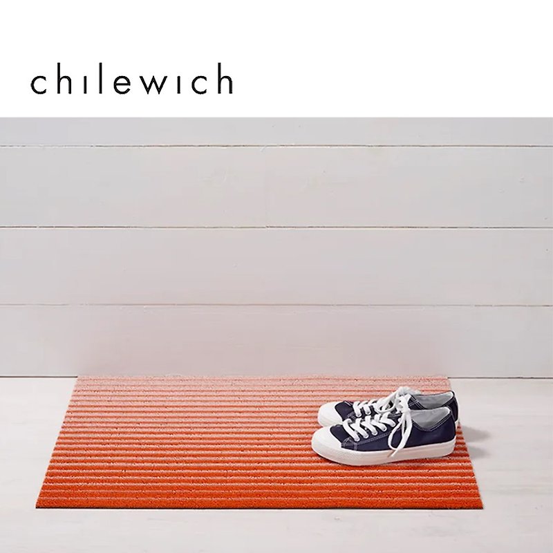 Chilewich/ Domino Shag series gradient striped floor mat-46X71CM-apricot orange - พรมปูพื้น - พลาสติก สีส้ม