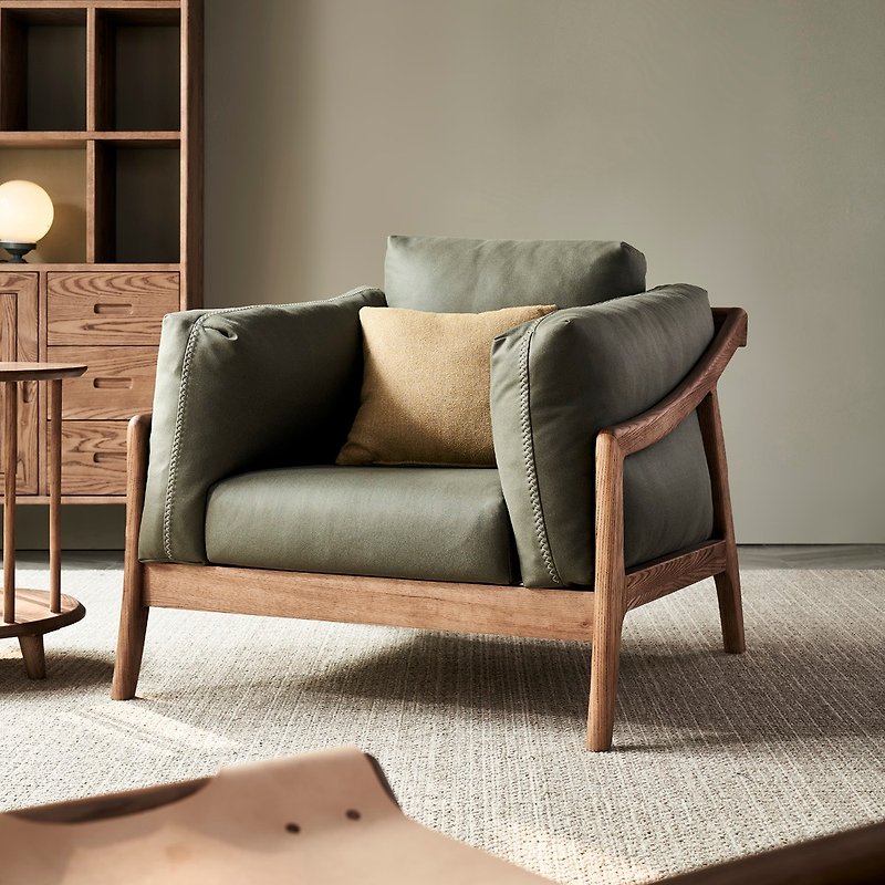 無垢材のシンプルな新しいファッション無垢材のソファシングルソファ - 椅子・ソファー - 木製 