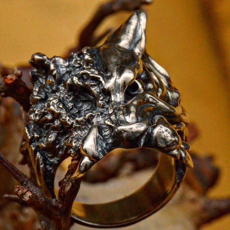 大貓戒指 Big cat ring - 戒指 - 純銀 銀色