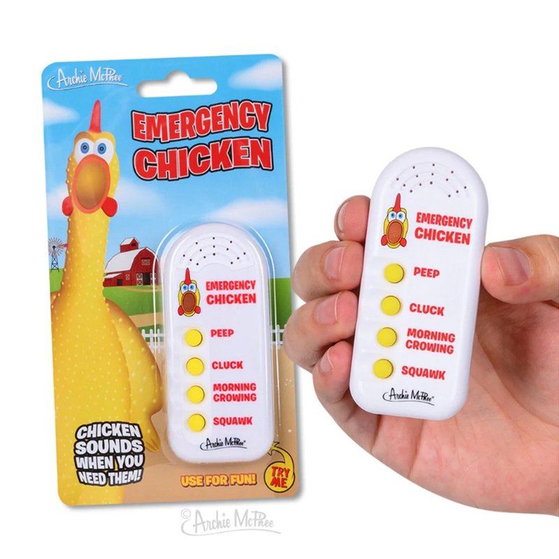 /Archie Mcphee/ 口袋尖叫雞 - 公仔模型 - 塑膠 白色