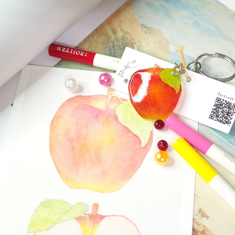 Apple Painting Pin Brooch - Keychains - Waterproof Material Red