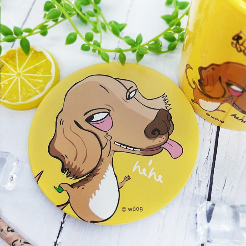 Ceramic Absorbent Coaster / Sausage Berry (Classic Yellow) - ที่รองแก้ว - ดินเผา สีเหลือง