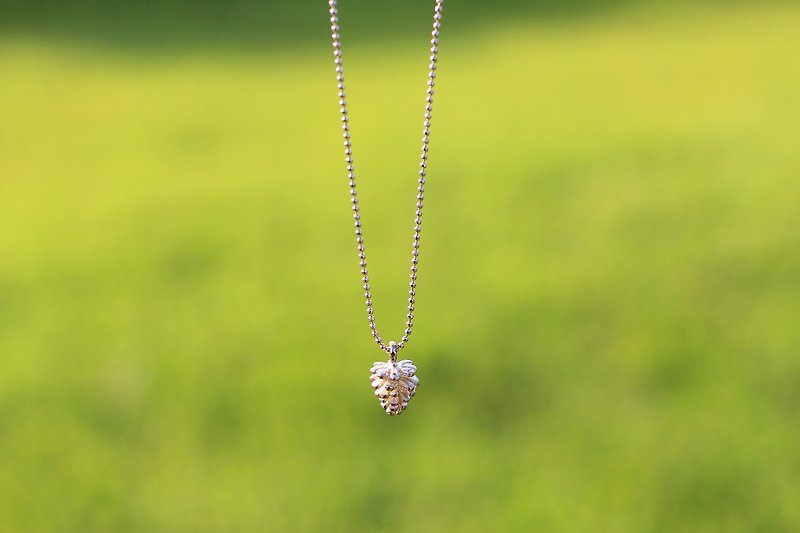 Nature Mother Earth | Simple Silver Pine Cone Necklace - Necklaces - Silver Silver