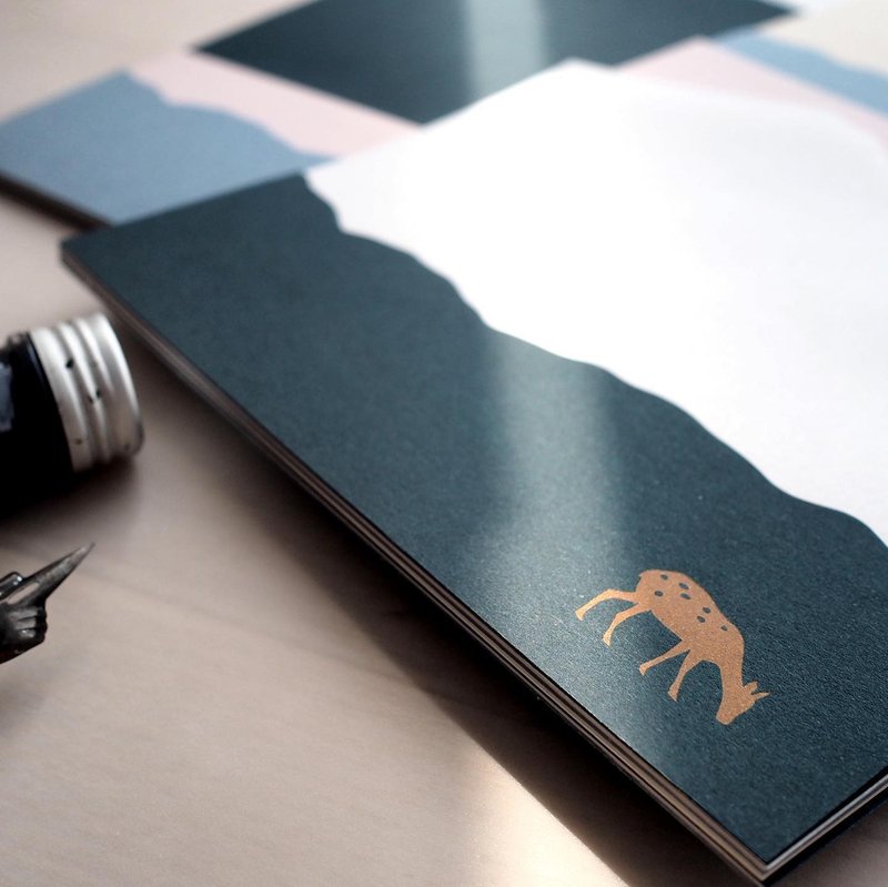 ink friendly paper set - Mt. fuji x deer - 卡片/明信片 - 紙 多色