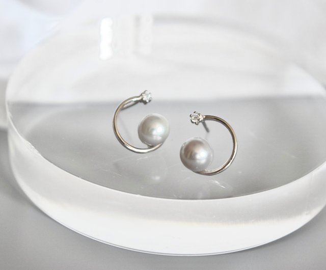 スターリングシルバーホワイト淡水パールスタッドイヤリング Rakumi Sterling Silver AAAA 6mm Whit 並行輸入品