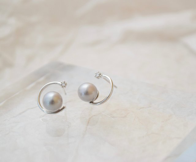 スターリングシルバーホワイト淡水パールスタッドイヤリング Rakumi Sterling Silver AAAA 6mm Whit 並行輸入品