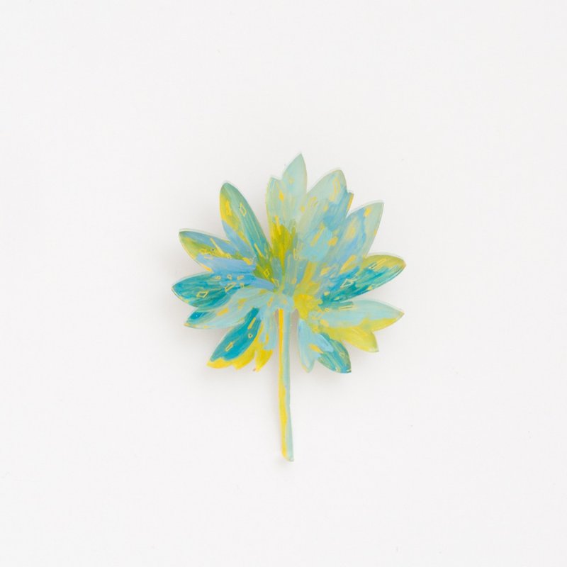 Picture brooch [leaves] - Brooches - Acrylic Yellow