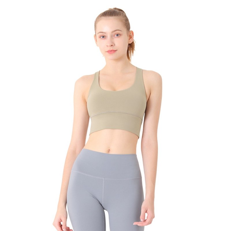 【NAMASTE】Vanessa 時尚造型運動內衣 - 駝色 - 運動內衣 - 尼龍 卡其色