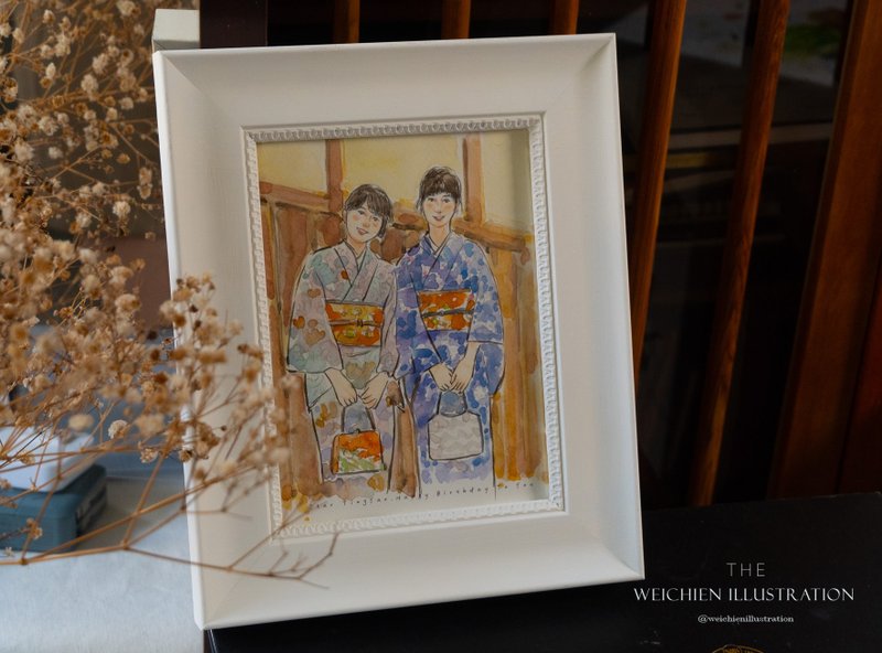似顏繪水彩手繪15X20cm 客製插畫禮物  下單前請先聯繫設計師 - 似顏繪/客製畫 - 紙 