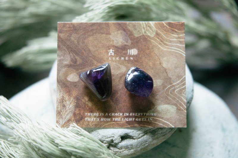 CRACK | 礦物系耳環 |  EARRINGS - 耳環/耳夾/耳骨夾 - 玉石 紫色
