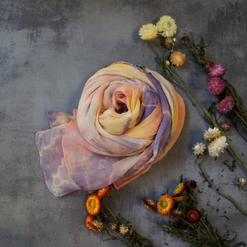 Natural dye - silk scarf - Scarves - Silk Multicolor