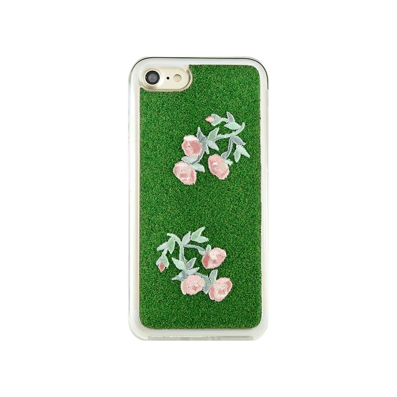 Shibaful -Mill Ends Park Botanical Mini Rose - for iPhone Case / iPhone7/8 / iPhone7/8 Plus / 聖誕玫瑰刺繡圖章防摔保護殼 - 手機殼/手機套 - 其他材質 綠色