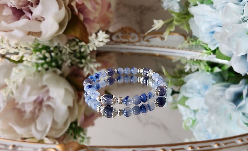 Sapphire-Blue Line Stone Bracelet - Bracelets - Crystal Blue