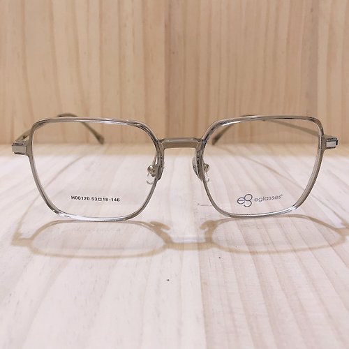 EGlasses。眼鏡物語 站內最高等級UV420濾藍光0度眼鏡│睛。透靚系列大方透灰配色WR07