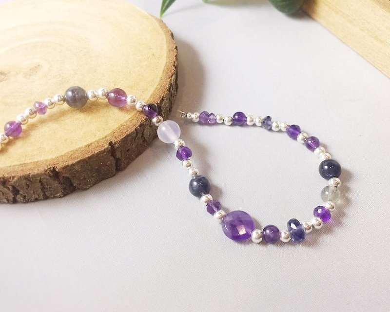MH pure silver natural stone custom series _ magic carriage _ amethyst limited edition - Bracelets - Gemstone Purple