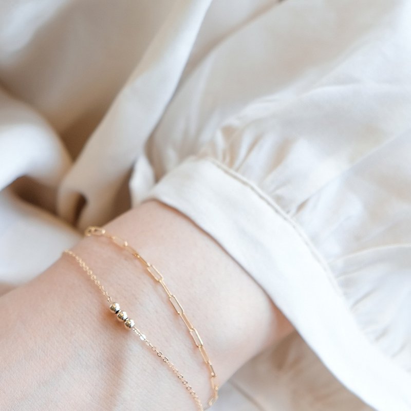 14K Gold-Small Gold Bead Bracelet - Bracelets - Gemstone Gold