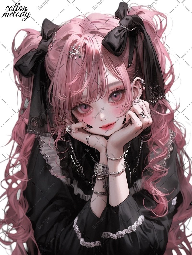 original sticker no.518 人物ステッカー オリジナルステッカー 人物ステッカー 女の子ステッカー オリジナル人物ステッカー - 貼紙 - 紙 