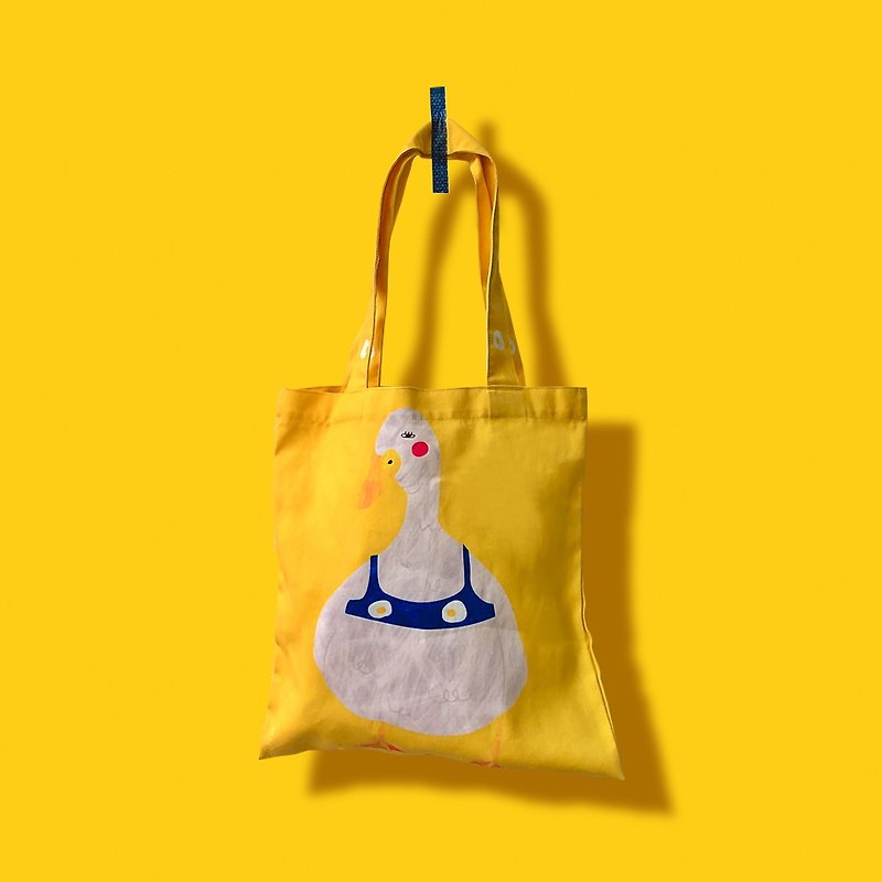 Tote bag canvas : Duck quace quace - Briefcases & Doctor Bags - Cotton & Hemp Yellow