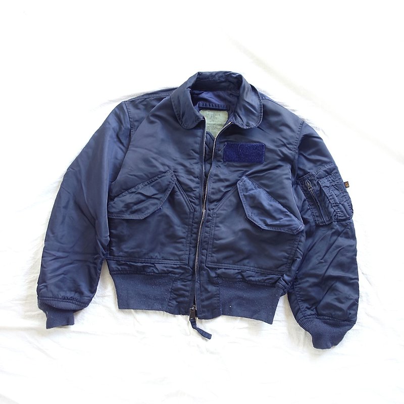 BajuTua / vintage / ALPHA U.S. military flight jacket-CWU-45/P dark blue (unisex) - เสื้อโค้ทผู้ชาย - ไนลอน สีน้ำเงิน