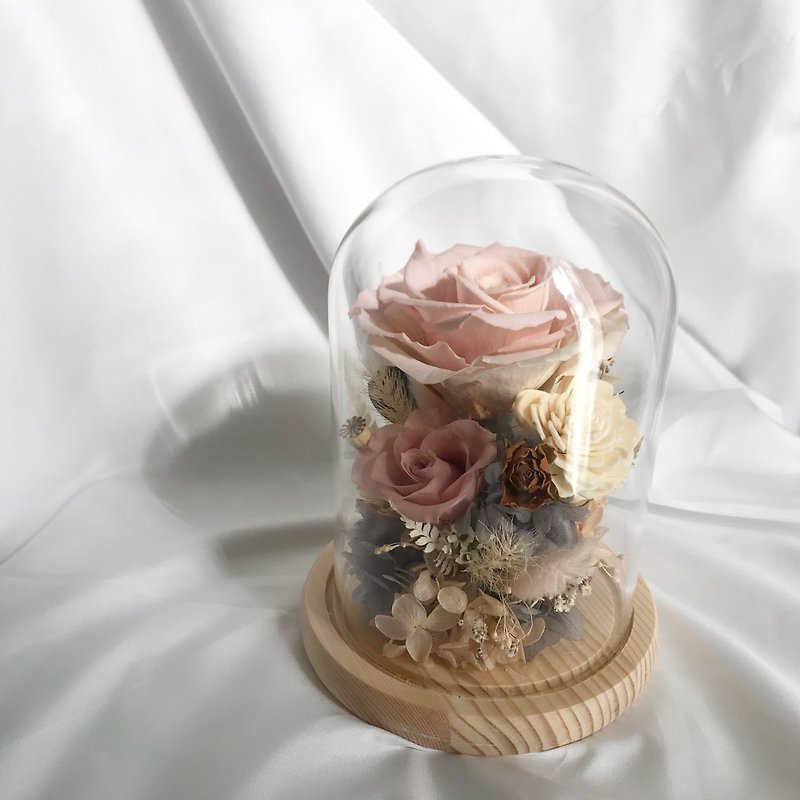 /Eternal life rose/ Warm pink immortal rose lampshade - Dried Flowers & Bouquets - Plants & Flowers Pink