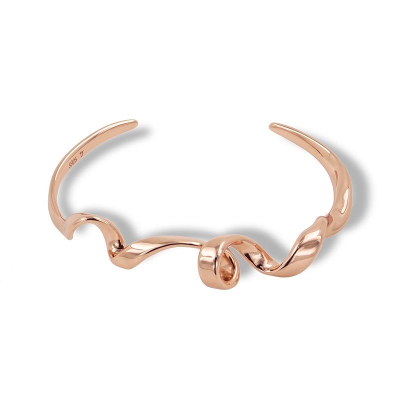 TWISTED手鐲 - 玫瑰金 | 純銀鍍18K金 - 手鍊/手環 - 純銀 粉紅色