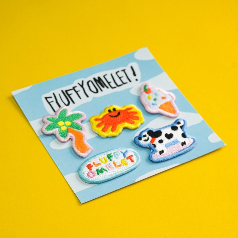 FLUFFY OMELET MINI PATCH SET - BEACH TRIP - 其他 - 其他材質 多色