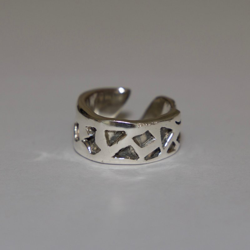 純銀 戒指 銀色 - Graffiti Ring  silver925