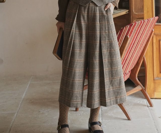 Wool Culottes, Winter Wide Leg Pants, Wool Trousers, Skirt Pants