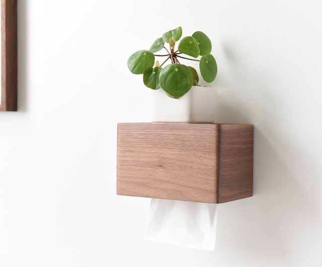 wall-mounted tissue box holder