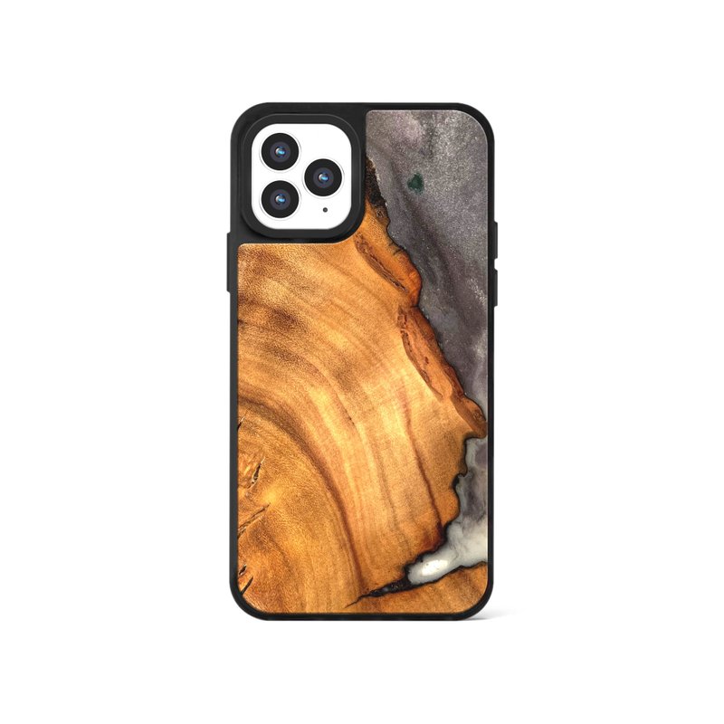 iPhone 13/14/15/16 epoxy wooden resin phone case - Sarsaparilla IV - เคส/ซองมือถือ - ไม้ สีม่วง