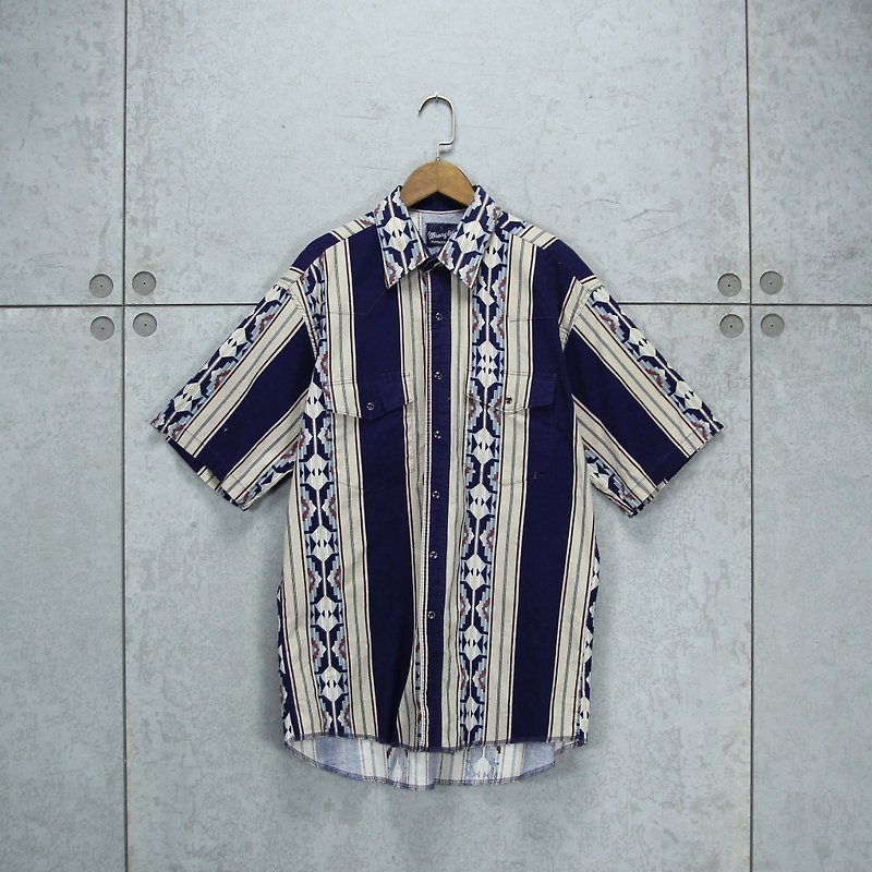 Tsubasa.Y ancient house blue 001 wrangler shirt, 80's wrangler shirts - เสื้อเชิ้ตผู้ชาย - กระดาษ 