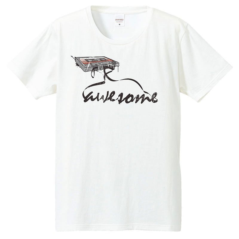 T-shirt / awesome - เสื้อยืดผู้ชาย - ผ้าฝ้าย/ผ้าลินิน ขาว