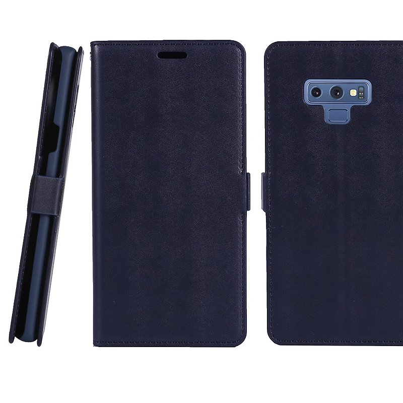 CASE SHOP Samsung Galaxy Note9收納側掀皮套-藍(4716779660296) - 手機殼/手機套 - 人造皮革 藍色