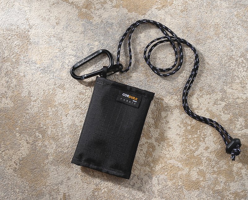U2BAGS - CORDURA 2WAYS頸掛錢包 零錢包 短夾 皮夾 配件 頸掛包 - 散紙包 - 尼龍 黑色