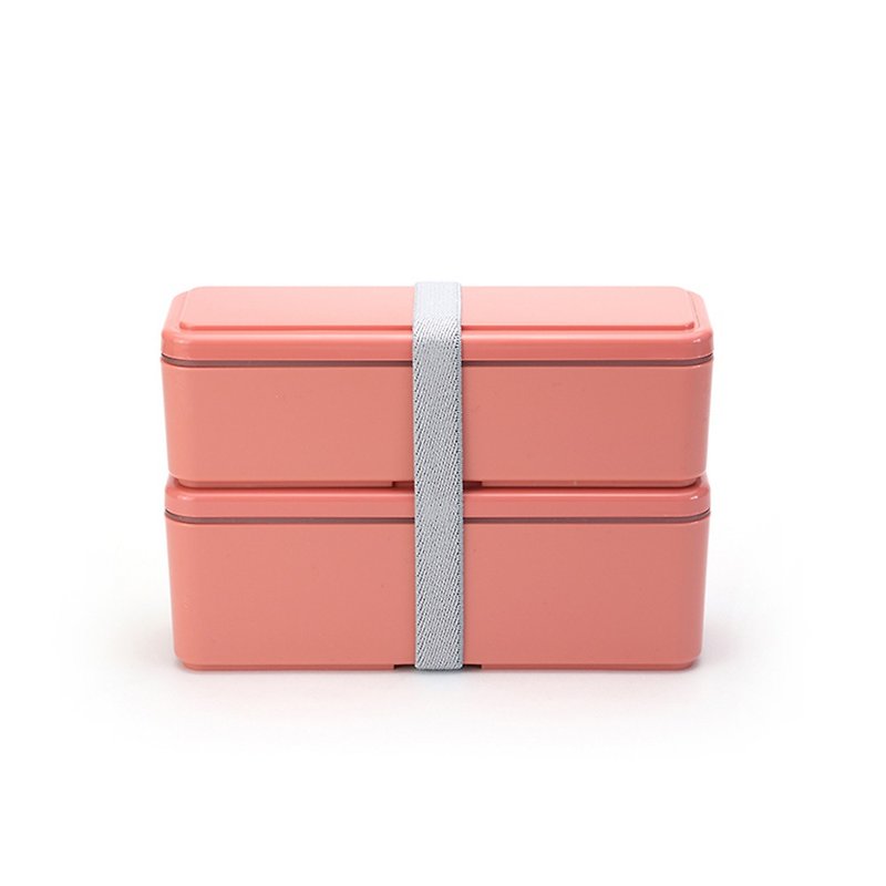 Sanhao Production Co., Ltd. GEL-COOL Ladies Series Double-layer cold-keeping lunch box M Macaron powder - Lunch Boxes - Plastic Pink
