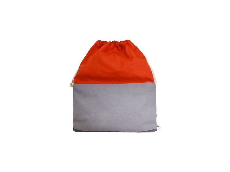 【雙層休閒包】- 秋日火紅 - 側背包/斜孭袋 - 棉．麻 橘色