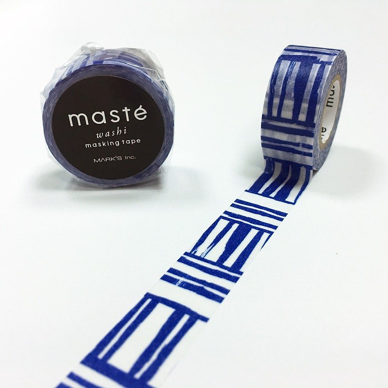 maste and paper tape Overseas Limited Series -Basic [brush strokes - Navy (MST-MKT198-NV)] - Washi Tape - Paper Blue