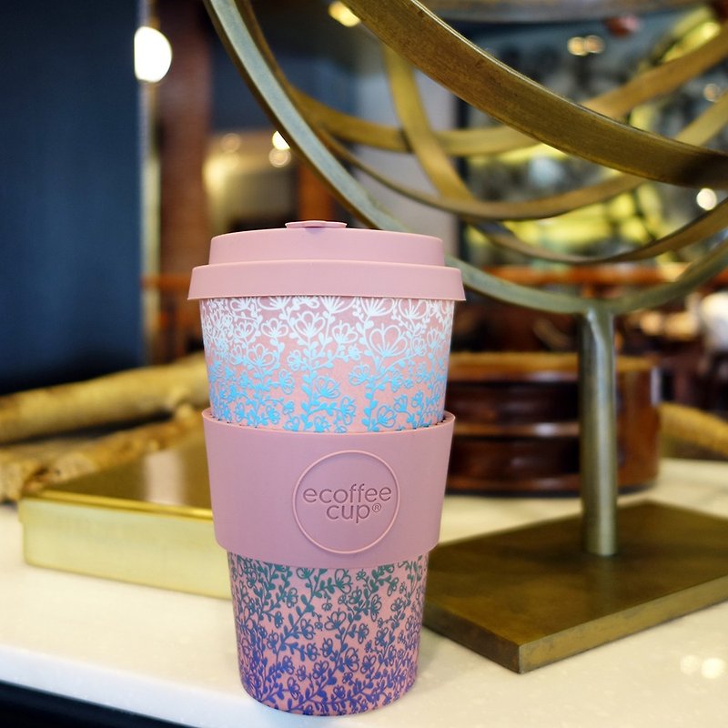Ecoffee Cup | 14oz environmentally friendly accompanying cup (rendered flower) - แก้วมัค/แก้วกาแฟ - วัสดุอื่นๆ สึชมพู