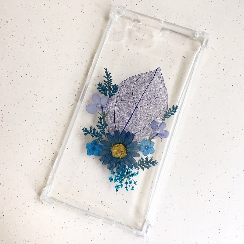 Green from Blue - pressed flower phone case - Other - Plastic Blue