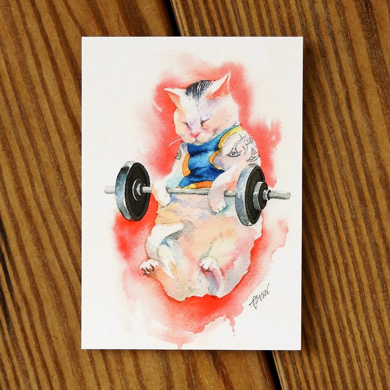 Watercolor Painted Hair Boy Series Postcard - Cat Kingdom Curator - Cards & Postcards - Paper Red