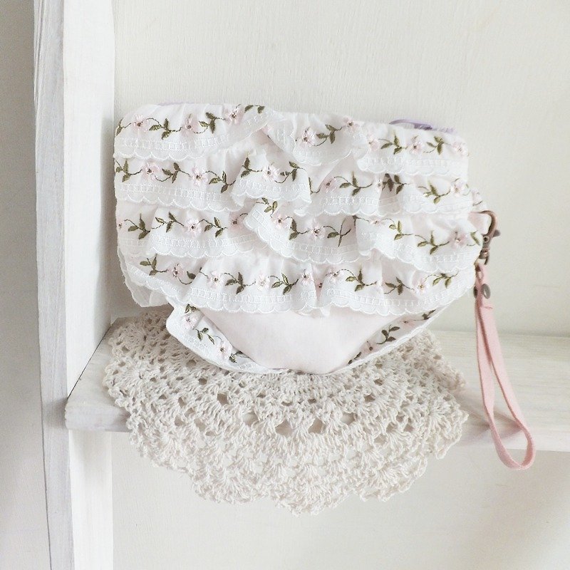 Lace clutch bag ,  clutch purse with wrist strap ,bags & purses, Women gift clutch - Clutch Bags - Cotton & Hemp 
